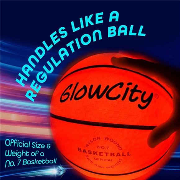 Glow in The Dark Basketball for Teen Boy - Glowing Red Basket Ball - Picture 3 of 5
